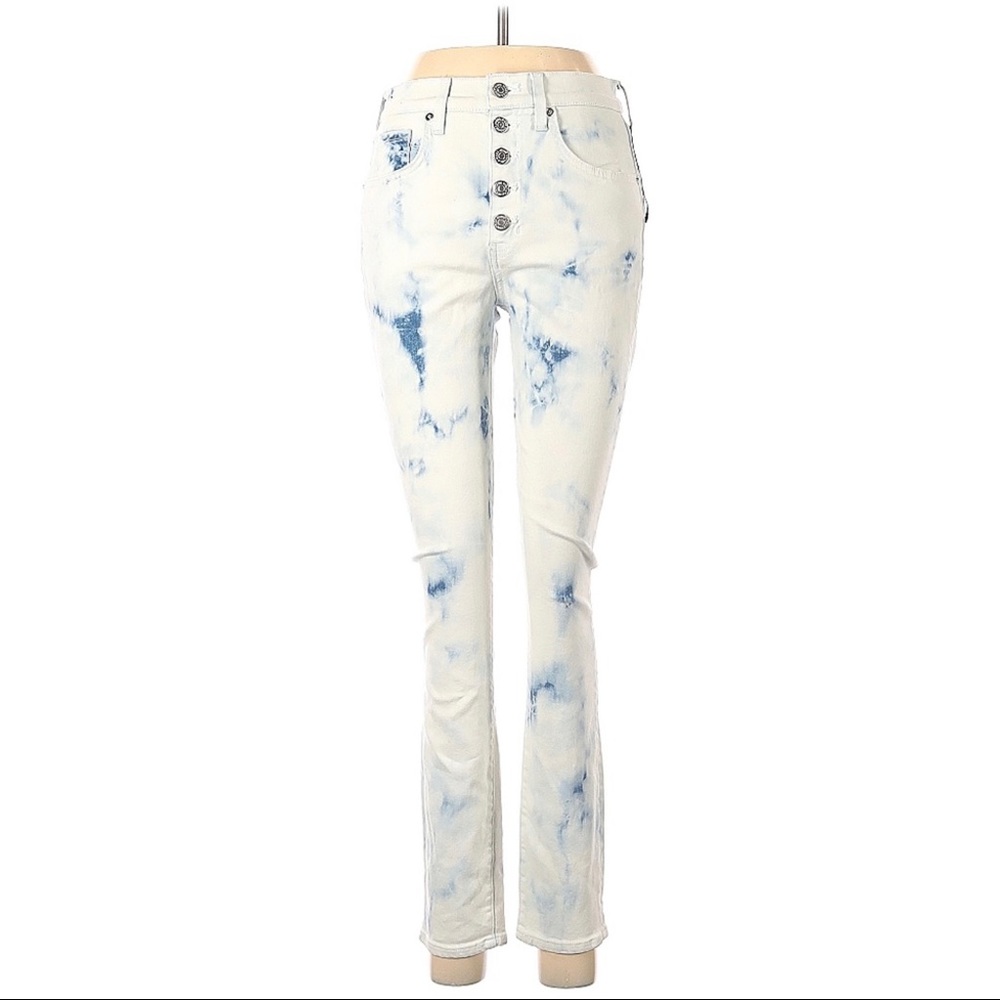 High Rise Skinny Blue Jeans by Veronica Beard, Made in USA, Cotton